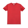 Classic 180g pure cotton crew neck men short sleeve blank t-shirt in vibrant rose red. - Red (40C)