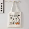 Halloween Schattige Hond Geest Canvas Tote Tas Casual Shoppen Handtas Reistas Draagtas - Grappige Honden Geest Stijl (9105) / 35cmx45cm