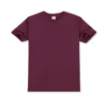 Men's solid burgundy crewneck short sleeve cotton t-shirt basic casual blank tee detail. - Wine Red Maroon (83C)