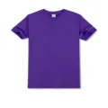 Plain solid purple cotton short sleeve crewneck t-shirt for men, comfortable basic casual tee. - Purple (81C)
