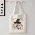 Halloween canvas shopper tas voor heren en dames, draagbare opbergtas handtas voor reizen - Trust Me I'm A Witch Stijl (9113) / 35cmx45cm