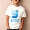 Παιδικό καλοκαιρινό κοντομάνικο t-shirt, επάνω μέρος με αριθμό 9 για πάρτι γενεθλίων. - Ηλικία 9 (Λευκό)
