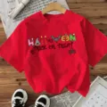 Dames Halloween Korte Mouw T-Shirt Festieve Grafische Top Vrije Tijd Vakantie Kleding - S / Gewassen Rood
