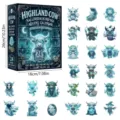 Highland Cow Halloween Advent Calendar Blind Box Set with 24 Unique Spooky Ghost Figurines - Frozen Cow GJ885-01