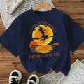 T-shirt femme sorcière d'Halloween, haut décontracté à manches courtes bleu foncé. - S / Hauts / Bleu Marine