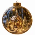Christmas glowing crystal ball pendant 3D acrylic hanging ornament for tree decor gift - Without Light / GJ927-01