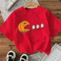 Rood Halloween pompoen geest grafisch korte mouw t-shirt casual vakantie top voor vrouwen. - S / Rood