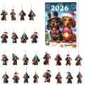 Calendario de adviento de navidad 2026 con colgantes de acrílico salchicha bonito set. - Colgante Plano de Acrílico 2D / Estilo Salchicha 003 (GJ450-003-26)