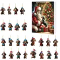 2026 Christmas Advent Calendar blind box with cute dachshund acrylic hanging ornaments for holiday gifts - Acrylic 2D Flat Pendant / Dachshund Style 005 (GJ450-005-26)