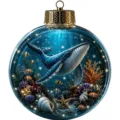 Christmas ocean theme crystal ball hanging decoration, beautiful underwater whale world ornament. - Marine Life (GJ930-01) / No Light Style