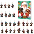 Christmas advent calendar 2026 with cute dachshund acrylic hanging ornaments for holiday gifts. - Acrylic 2D Flat Pendant / Dachshund Style 006 (GJ450-006-26)