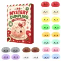 Christmas advent calendar mystery box featuring cute colorful squishy dumpling toys - Style MH008-06