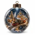 Christmas bauble ornament with train micro landscape for tree decoration and holiday gift. - Christmas Crystal Ball GJ932-01 / Without Light
