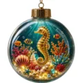 Christmas ocean theme crystal ball pendant, glowing holiday gift and tree decoration. - Underwater World (GJ930-02) / No Light Style