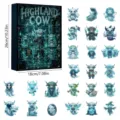 Gothic Highland Cow Halloween advent calendar 24 days blind box figures toy set. - Frozen Cow GJ885-06