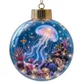Boule de Noel en verre méduse océan lumineux, décoration suspendue cadeau de fete - Méduse Lumineuse (GJ930-06)