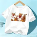 Camiseta de Ninos Halloween Cocktail Calabaza Grafica Top Manga Corta Nino y Nina - Algodón Blanco / 110cm