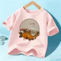 Παιδικό t-shirt κοντό μανίκι με στάμπα κολοκύθα καφέ Halloween ροζ μπλουζάκι για αγόρια - 110cm / Ροζ Βαμβάκι