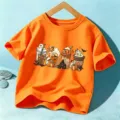 Kids Halloween orange t-shirt short sleeve cute pumpkin ghost graphic casual daily top - Orange