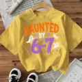 Γυναίκα Halloween T-Shirt Κοντομάνικο Casual Χαριτωμένο Φάντασμα Γραφικό Top Μόδας Καλοκαίρι - Πλυμένο Κίτρινο