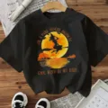 Halloween heks grafisch korte mouw zwart t-shirt casual vakantie top voor vrouwen - S / Tops / Zwart