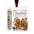 Adorno navideño transparente de acrílico para dinero con diseño de casita de jengibre y lazo. - GJ926-04 Hombre de Jengibre
