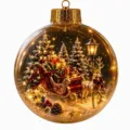 Christmas luminous crystal ball pendant retro 3D acrylic hanging ornament decor tree gift - GJ927-07