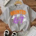 Γκρι κοντομάνικο γυναικείο μπλουζάκι Halloween με γραφικό casual καλοκαιρινό τοπ. - Βαμβακερό Γκρι
