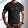 Ανδρικό Κοντομάνικο T-shirt Halloween Γκρι Σκούρο Στάμπα Κολοκύθα Casual Top Μπλούζα - 9107 / S