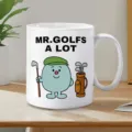 Grappige cartoon golf keramische koffiemok met schattig design, perfect cadeau voor sportfans. - Wit