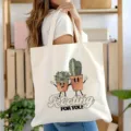 Grand sac cabas en toile, sac à bandoulière décontracté pour les études et le travail. - Succulente