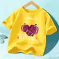 T-shirt manches courtes Halloween football enfants, haut jaune décontracté garçon et fille. - Jaune Lavé