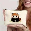 Grazioso borsa cosmetica panda rosso, pochette da viaggio perfetta per regalo. - Stile 1