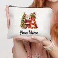 Weihnachtskosmetiktasche Detailansicht, personalisiertes Namens-Weihnachtsmotiv Etui, Festgeschenk. - Buchstabe A Stil