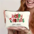 Personalisierte Weihnachtskosmetiktasche mit Namen und festlichem Design für Geschenke - Weihnachtsstil 2