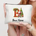 Personalisierte Weihnachtskosmetiktasche Make-up Tasche fur Damen festlicher Organizer - Buchstabe B Stil