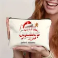 Personalisierte Weihnachtskosmetiktasche mit festlichem Aufdruck, perfekt als Geschenk. - Weihnachtsstil 3