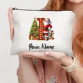 Weihnachten Kosmetiktasche personalisiert Name Reißverschlusstasche Geschenktasche Etui - Buchstabe I Stil