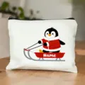 Personalisierte Weihnachtspinguin Kosmetiktasche aus Canvas mit Reißverschluss für tolle Geschenke. - Weihnachtsstil 8