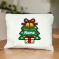 Personalisierte Weihnachtsbaum Kosmetiktasche weiße Aufbewahrungstasche mit Reißverschluss. - Weihnachtsstil 10