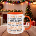 Funny novelty ceramic coffee mug with humorous quote text, perfect gift for daily use at home or office. - 350ml / Orange