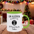 Personalized ceramic coffee mug with funny text and hourglass design for holiday gifts detail - 350ml / Green