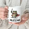 Funny frog sword ceramic mug coffee cup cute animal novelty gift ceramic drinkware detail view - 10-Frog Illustration