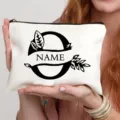 Gepersonaliseerde vintage letter canvas cosmetische tas mode casual handtas voor dames - Letter O