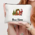 Weihnachten Kosmetiktasche mit personalisiertem Name Weihnachtsmann Make-up Pouch Geschenk - Buchstabe Q Stil