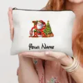 Detailansicht der personalisierten Weihnachtstasche mit festlichem Weihnachtsmann Buchstaben R. - Buchstabe R Stil