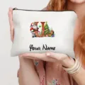Weihnachten Kosmetiktasche personalisiert Name Weihnachtsmann Baum Make-up Beutel - Buchstabe U Stil