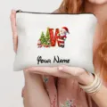 Weihnachts Kosmetiktasche Detailansicht, personalisierter Name Urlaubsgeschenk Beutel Neu - Buchstabe W Stil