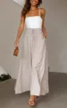 Damen lässige hohe Taille lose weite Bein Hose Sommer Mode unifarbene Hosen schick - S / Unterteile / Aprikose