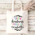 Canvas tote bag with colorful letter print, stylish, reusable, and durable for daily use. - 35*40cm / White